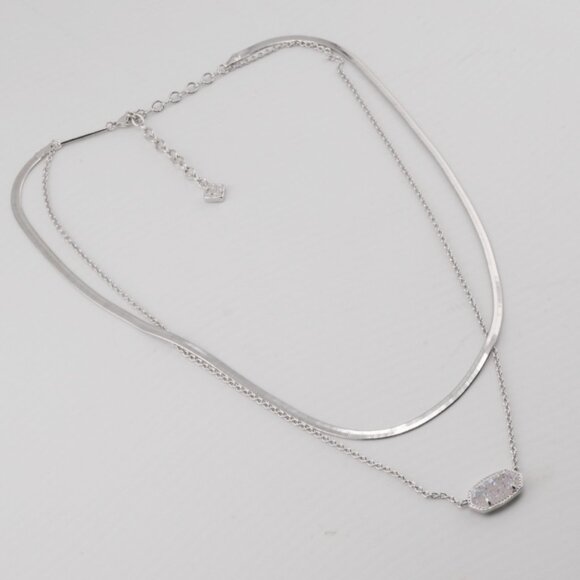 Kendra Scott Jewelry - Kendra Scott Double Layer Snake Chain White Quartz Necklace